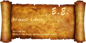 Brausz Edvin névjegykártya